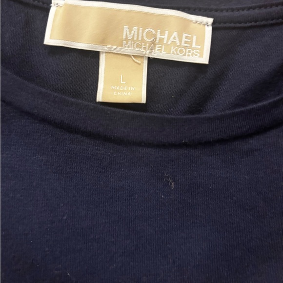 Michael By MK Woman Lg Navy Blue T-Shirt Laced up short sleeves Great condition - Picture 2 of 11